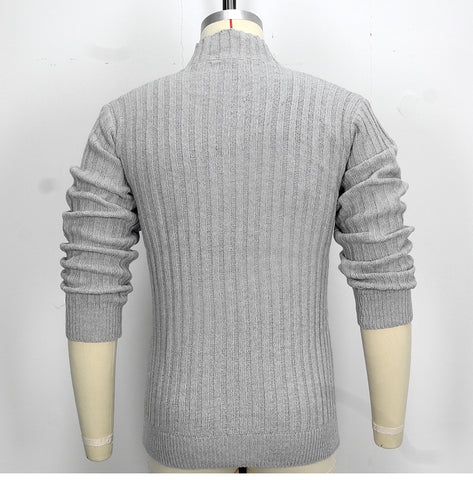 Casual Single-breasted Knitted Sweater, Lapel Long-sleeved Sweater Jacket