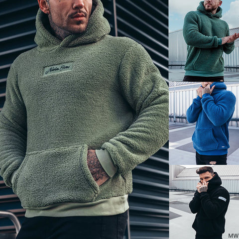 Fashion Hooded Men's Plush Sweater