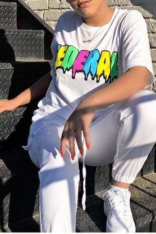 Sexy Casual Letter Print Top T-Shirt