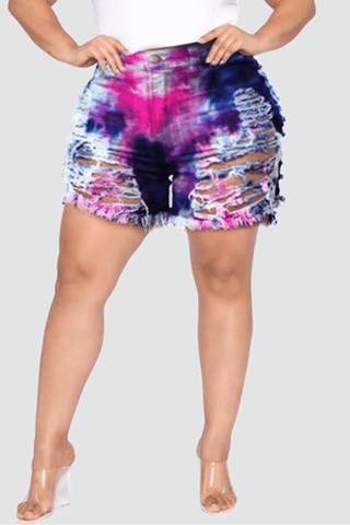 Fashion Casual Hole Plus Size Jean Shorts