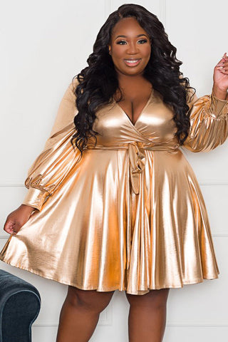 Online-clothing-plus-size-v-neck-solid-bandage-flare-mini-dress