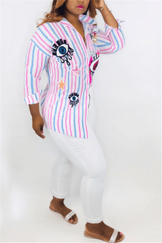 Casual Sexy Striped Pattern Shirt