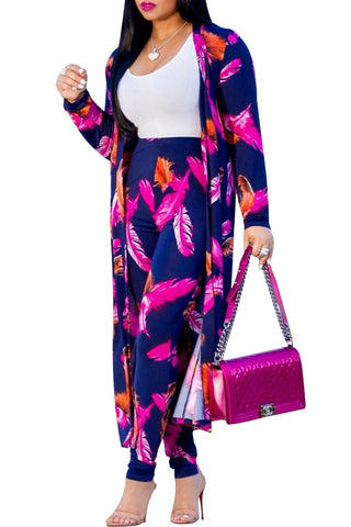 Free-shipping-online-clothing-plus-size-all-over-print-midi-cardugan-two-piece-pants-set