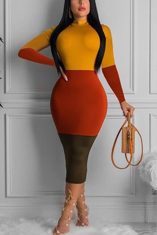 Sexy Positioning Stitching Slim Dress
