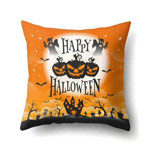 Halloween pumpkins bats witch print pillowcase