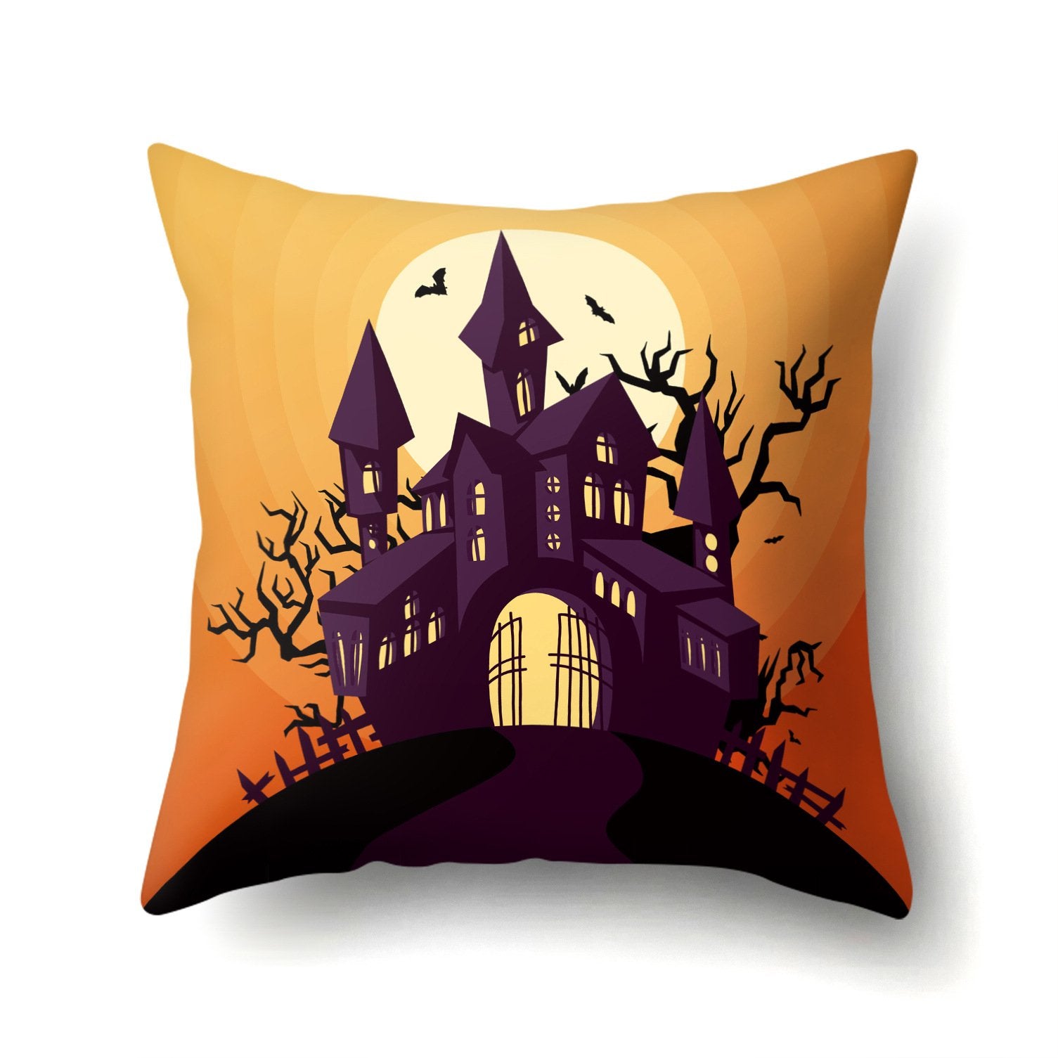 Halloween pumpkins bats witch print pillowcase