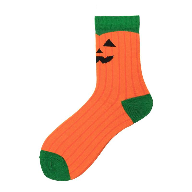 Halloween pumpkin bat printed socks