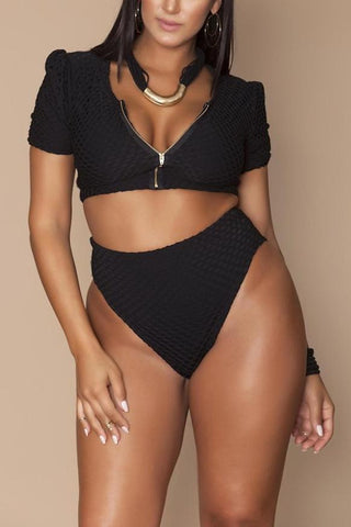 Fashion Print Split Body Swimsuit Bikini