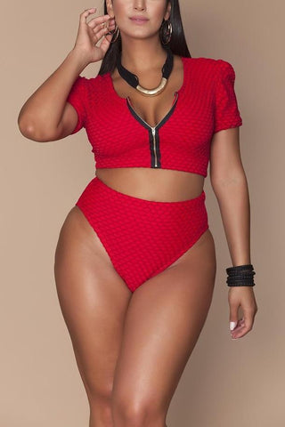 Fashion Print Split Body Swimsuit Bikini