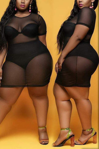 Sexy Round Neck A-line Dress（without underwear）