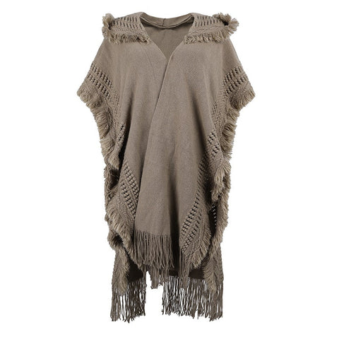 Tassels Down Hooded Cardigan