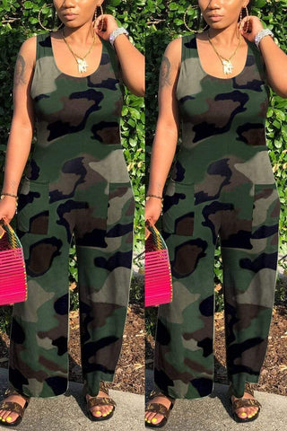 Fashion Sexy Print Slim Jumpsuit