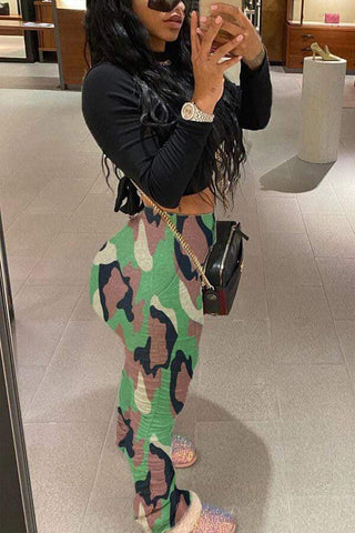 Fashion Sexy Camouflage Printed Trousers