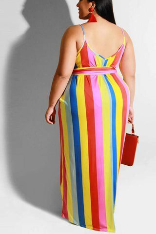 Curvy Stripe Maxi Dress