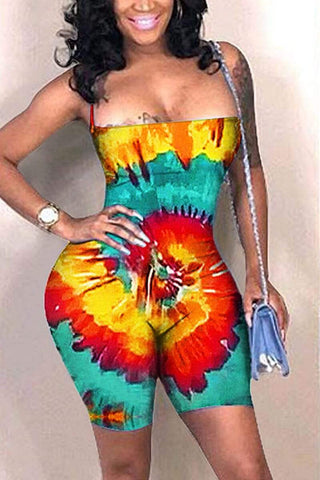 Sexy Printed Strapless backless Romper