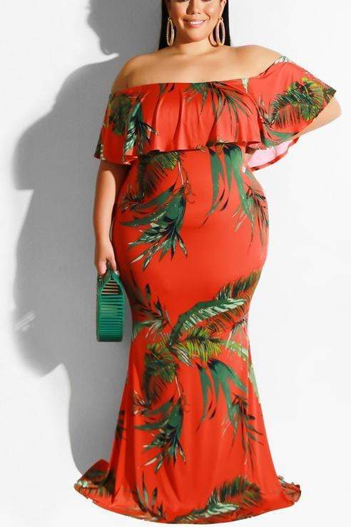 Printed Tight-fitting Dress