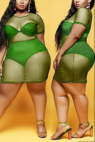 Sexy Round Neck A-line Dress（without underwear）