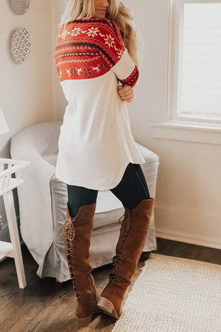 Christmas Snowflake Splicing Sweater