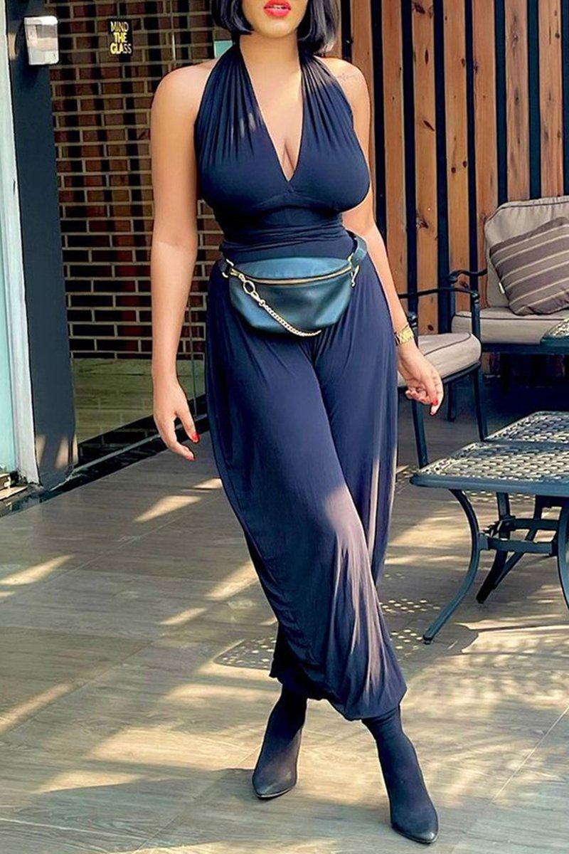 Rodress-freeshipping-open-back-bandage-v-neck-sleeveless-jumpsuit