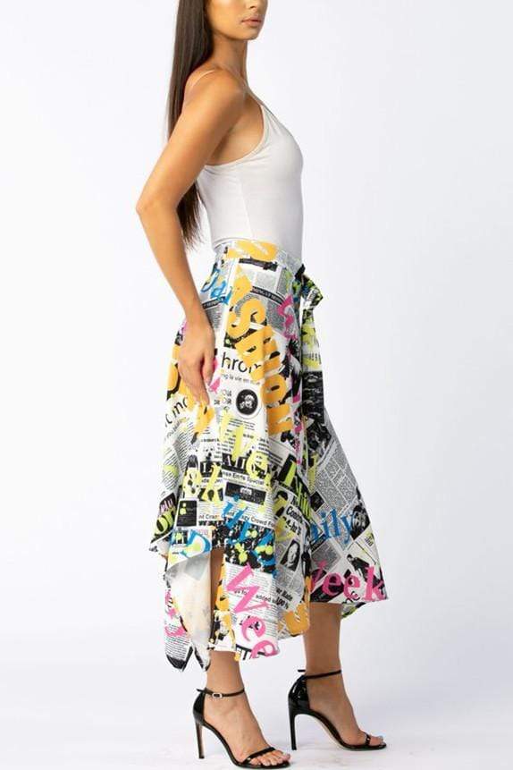 Fashion Casual Printing Irregular Skirt - VogueRegion