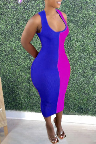 Rodress-freeshipping-back-cutout-color-spliced-sleeveless-dress
