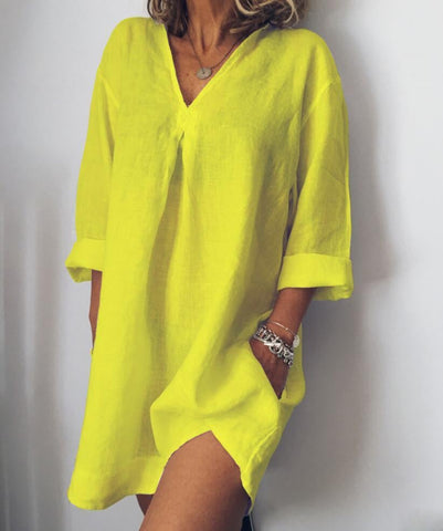 Long Sleeve V Neck Casualdress
