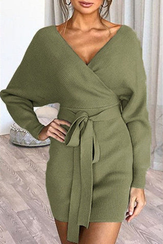 Casual Solid Patchwork V Neck A Line Dresses(7 Colors)