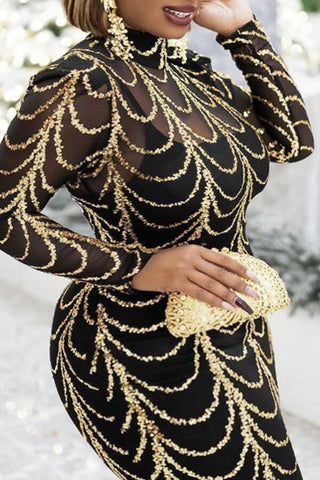 Online-clothing-plus-size-dresses-tight-skirt-long-sleeve-see-through-maxi-dress