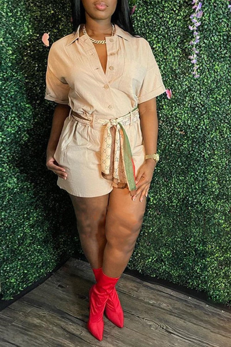 Rodress-freeshipping-turndown-collar-lace-up-casual-romper