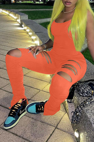 Rodress-freeshipping-slit-hem-slash-solid-color-jumpsuit