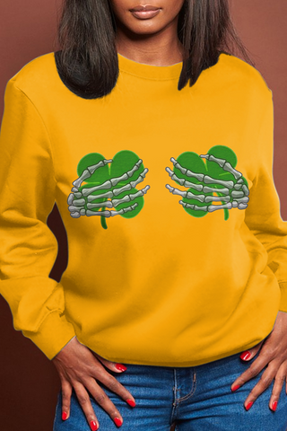 Casual Street Print Patchwork O Neck Tops