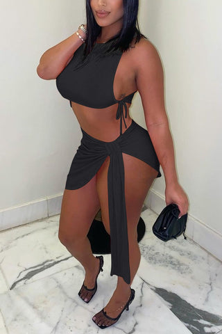 Rodress-freeshipping-asymmetric-hem-sleeveless-tie-up-two-piece-dresses