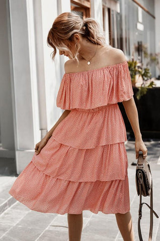 Fashion Off Shoulder Cake Dress