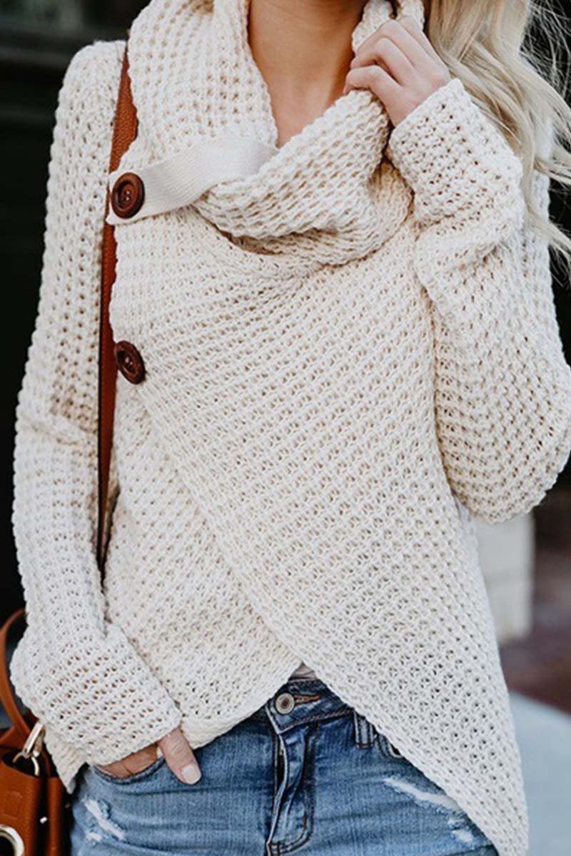 Irregular Winter Shawl Sweater