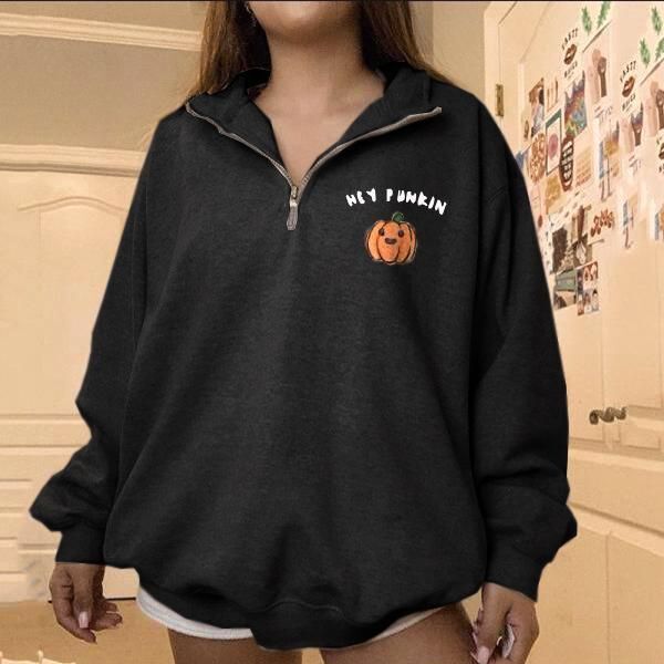 Pumpkin alphabet print sweatshirt designer