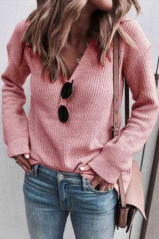 Fashion Sexy Fashion V-neck Knitted Sweater