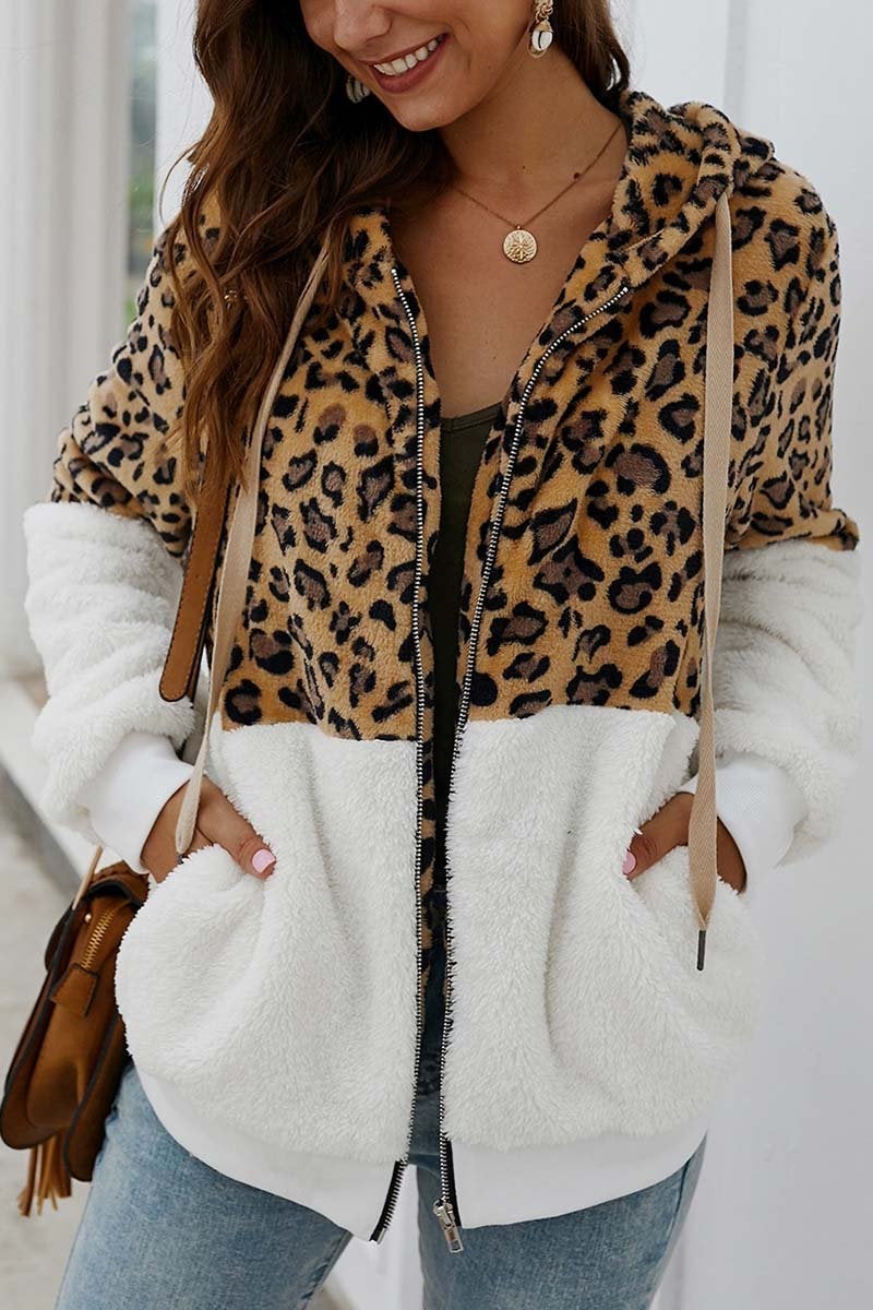 Leopard Stitching Coat
