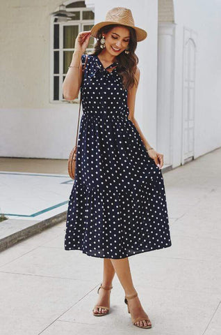 Sleeveless Polka Dot Dress