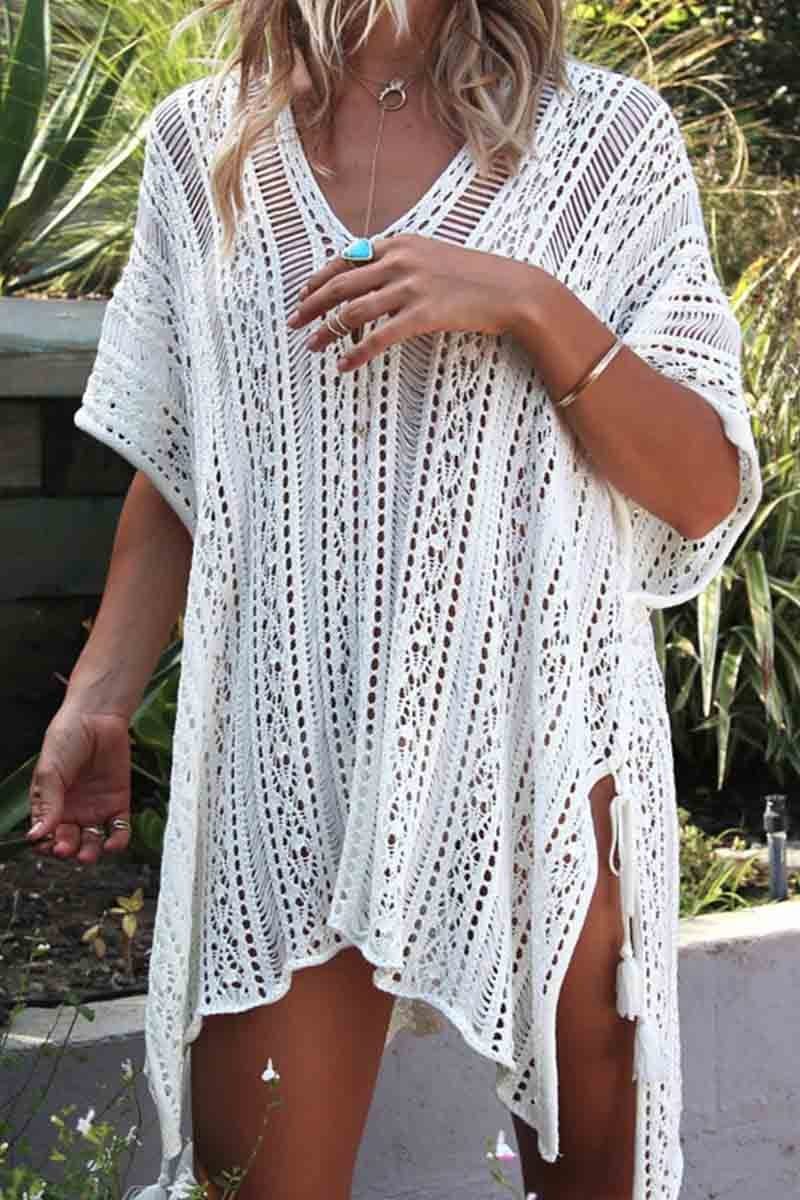 Casual Hollow Knitted Swimwear Cover-up