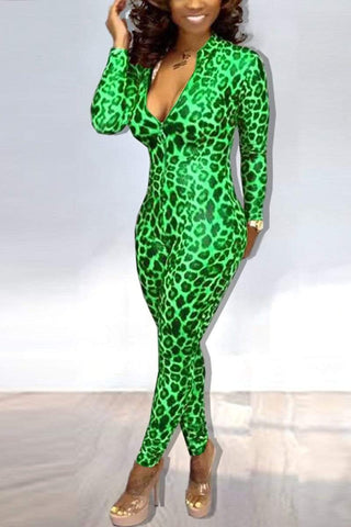Fashion Leopard Print Jumpsuit