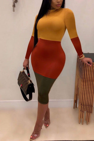 Sexy Positioning Stitching Slim Dress