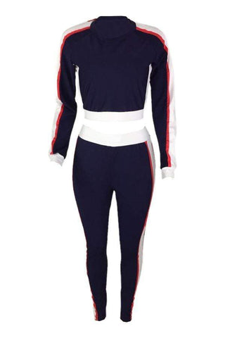 Round Neck Patchwork Pants Set