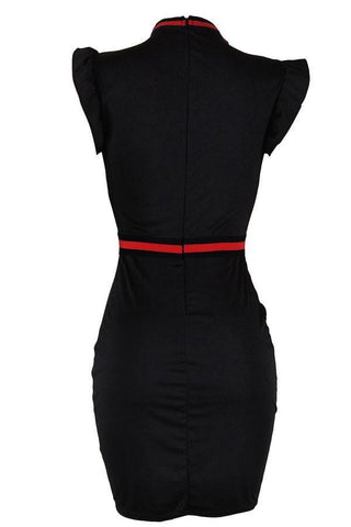 Fashion Ruffle Design Sheath Knee Length Dress
