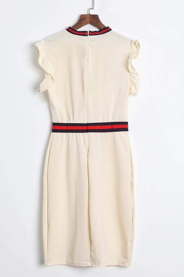 Fashion Ruffle Design Sheath Knee Length Dress