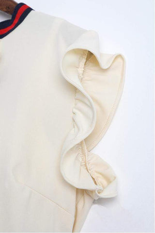 Fashion Ruffle Design Sheath Knee Length Dress