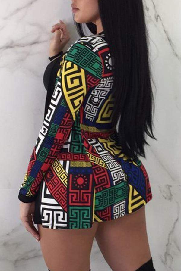 Fashion Printing Shorts Set(With Coat)