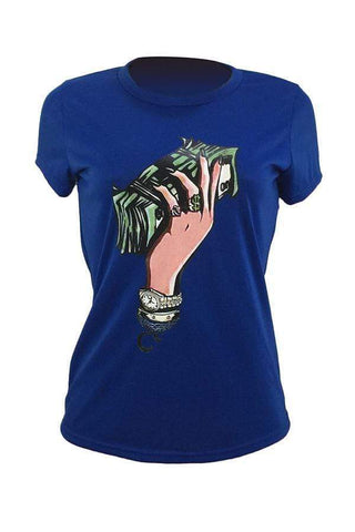 Casual Round Neck Cartoon Printed  T-shirt