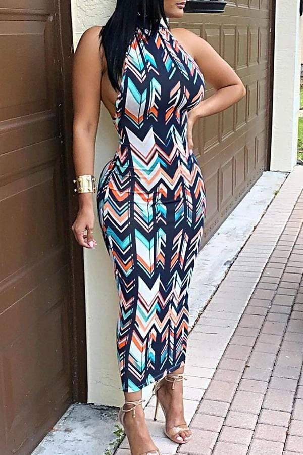 Round Neck Striped Dress