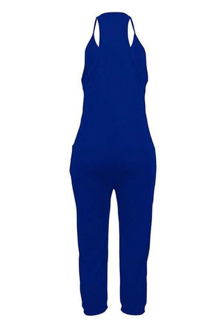Euramerican Dew Shoulder Pocket Design Jumpsuits