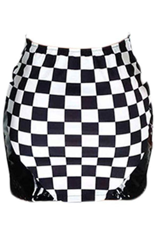 Fashion Plaids Sheath Black Mini Skirts